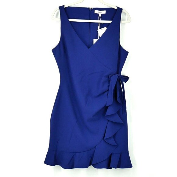 NWT LIKELY Penny Ruffle Dress Blue 10 - Picture 2 of 4